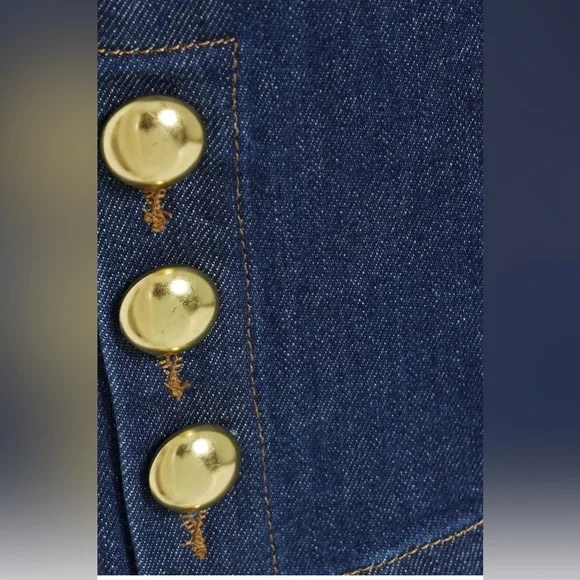 SIMKHAI Hyra cropped high-rise wide-leg jeans Dark denim Jeans ,Size 26 - Picture 4 of 4